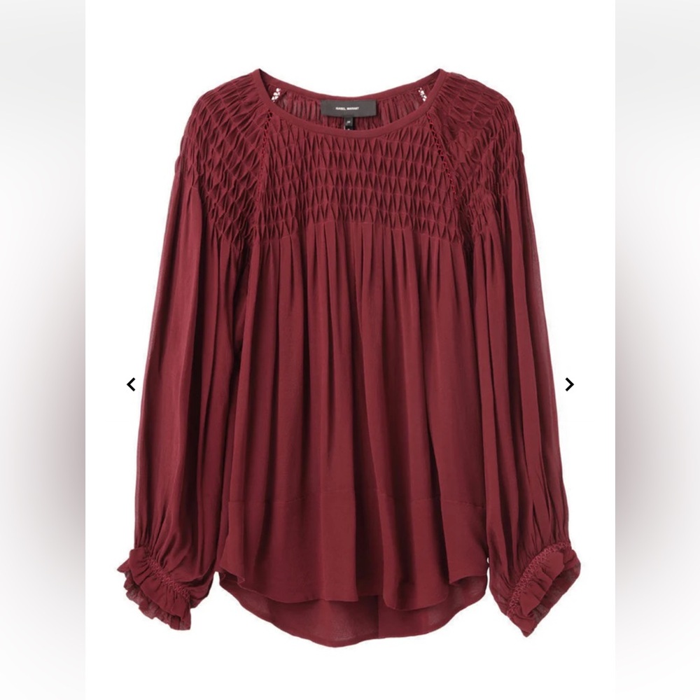 Isabel Marant Dajo Smocked blouse 💯 silk